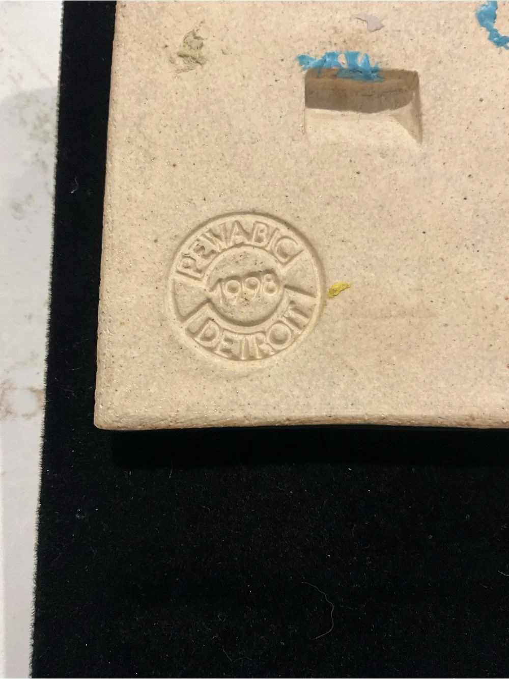 Vintage 1998 PEWABIC Ceramic TILE Tree County Core/Cabin